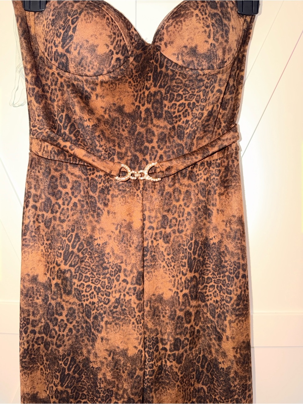 Fashion Nova Spotted Out Flare Jumpsuit - Brown Leopard Print